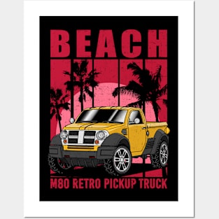 Retro Style Pickup Truck Posters and Art